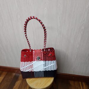 bolsa rojo, blanco y azul